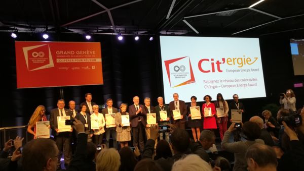 Remise des labels Cit'ergie à Genève en Suisse.